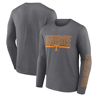 Men's Profile Heather Charcoal Tennessee Volunteers Big & Tall Two-Hit Graphic Long Sleeve T-Shirt