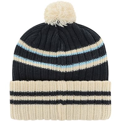 Men's '47 Navy North Carolina Tar Heels No Huddle Cuffed Knit Hat with Pom