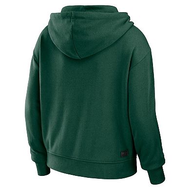 Women's WEAR by Erin Andrews Green/White Green Bay Packers Color-Block Full-Zip Hoodie