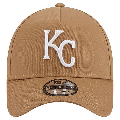Men's New Era Khaki Kansas City Royals A-Frame 9FORTY Adjustable Hat
