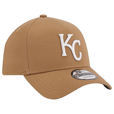 Men's New Era Khaki Kansas City Royals A-Frame 9FORTY Adjustable Hat