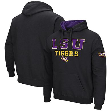 Men's Colosseum Black LSU Tigers Sunrise Pullover Hoodie