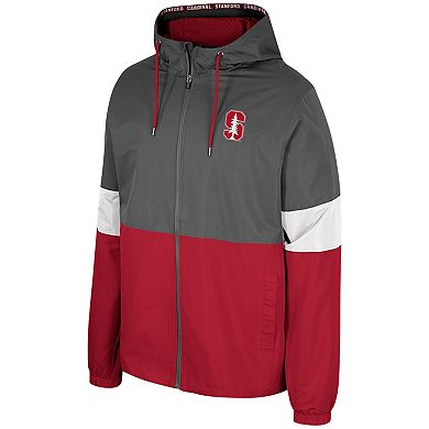 Men's Colosseum Charcoal Stanford Cardinal Miles Full-Zip Jacket