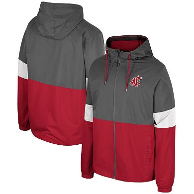 Men's Colosseum Charcoal Washington State Cougars Miles Full-Zip Jacket