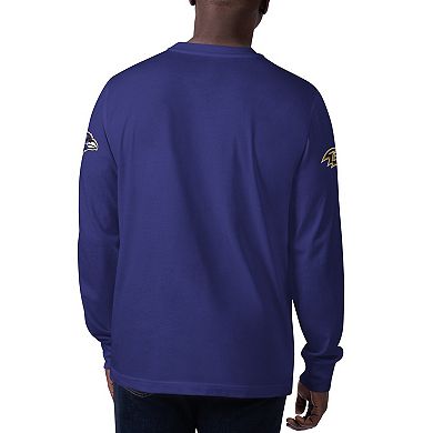 Men's Starter Purple Baltimore Ravens Clutch Hit Long Sleeve T-Shirt