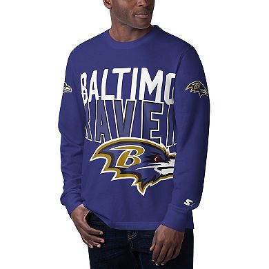 Men's Starter Purple Baltimore Ravens Clutch Hit Long Sleeve T-Shirt