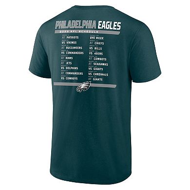 Men's Fanatics Branded Midnight Green/White Philadelphia Eagles Two-Pack 2023 Schedule T-Shirt Combo Set