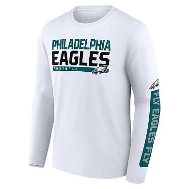 Men's Fanatics Branded Midnight Green/White Philadelphia Eagles Two-Pack 2023 Schedule T-Shirt Combo Set