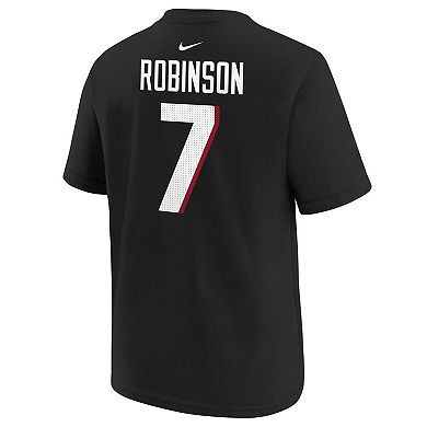 Youth Nike Bijan Robinson Black Atlanta Falcons 2023 NFL Draft First Round Pick Player Name & Number T-Shirt