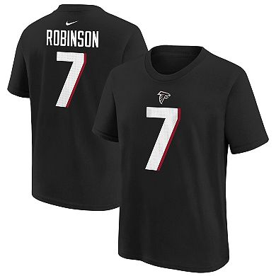 Youth Nike Bijan Robinson Black Atlanta Falcons 2023 NFL Draft First Round Pick Player Name & Number T-Shirt