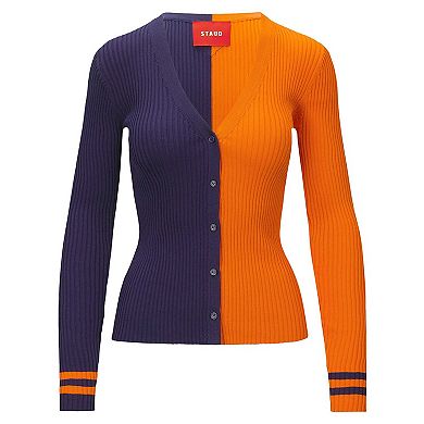 Women's STAUD Navy/Orange Chicago Bears Cargo Sweater