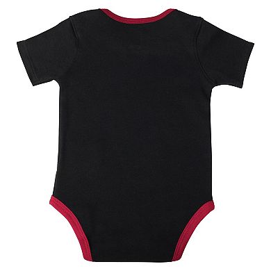 Infant Black/Red/Gray Miami Heat Bank Shot Bodysuit, Hoodie T-Shirt & Shorts Set