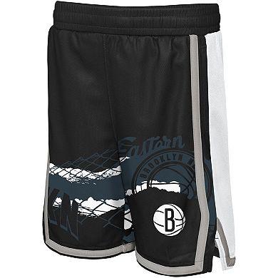 Youth Black Brooklyn Nets Fade Away Shorts