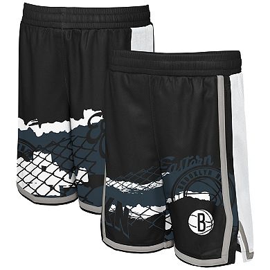 Youth Black Brooklyn Nets Fade Away Shorts