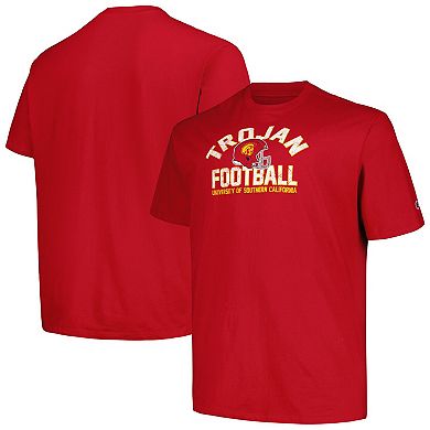 Men's Champion Cardinal USC Trojans Big & Tall Football Helmet T-Shirt