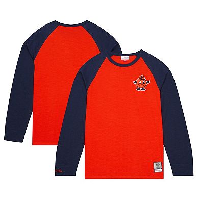 Men's Mitchell & Ness Orange Syracuse Orange Legendary Slub Raglan Long Sleeve T-Shirt