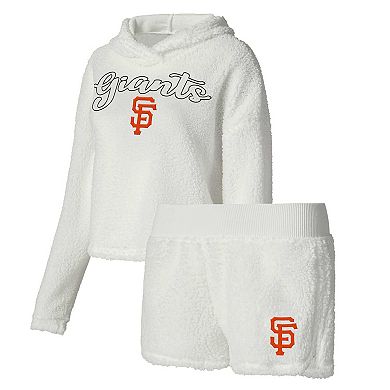 Women's Concepts Sport Cream San Francisco Giants Fluffy Hoodie Top & Shorts Sleep Set