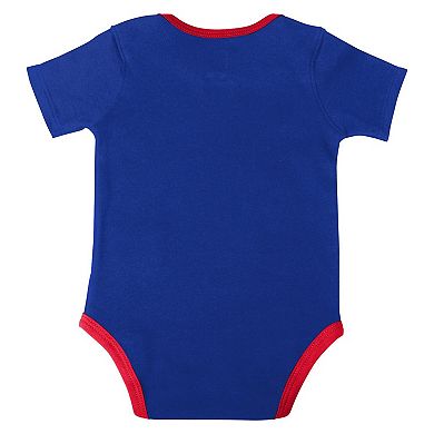 Infant Blue/Red/Gray Detroit Pistons Bank Shot Bodysuit, Hoodie T-Shirt & Shorts Set