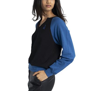 Women's Lusso Royal/Black Los Angeles Dodgers Mack Raglan Notch Neck Long Sleeve T-Shirt