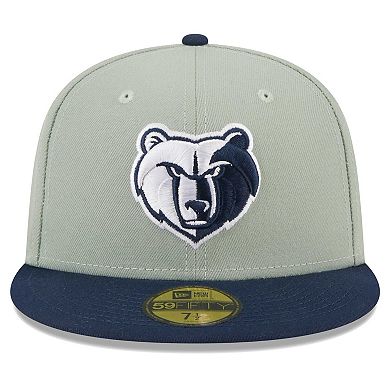 Men's New Era Sage/Navy Memphis Grizzlies Two-Tone Color Pack 59FIFTY Fitted Hat