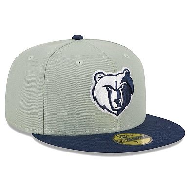 Men's New Era Sage/Navy Memphis Grizzlies Two-Tone Color Pack 59FIFTY Fitted Hat