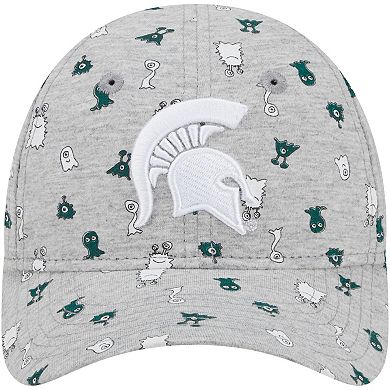Toddler New Era Heather Gray Michigan State Spartans Allover Print Critter 9FORTY Flex Hat