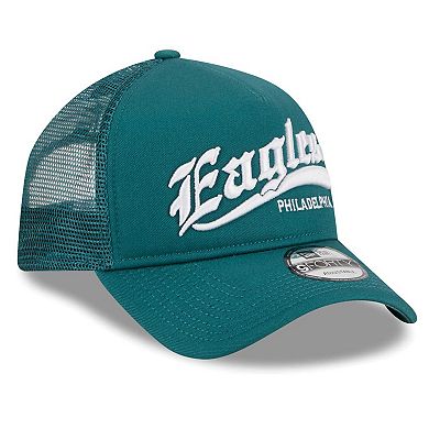 Men's New Era Midnight Green Philadelphia Eagles Caliber Trucker 9FORTY Adjustable Hat
