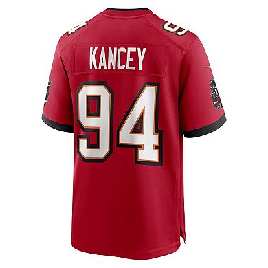 Men's Nike Calijah Kancey Red Tampa Bay Buccaneers 2023 NFL Draft First Round Pick Game Jersey