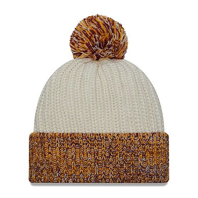 Women's New Era Cream Minnesota Golden Gophers Fresh Cuffed Knit Hat with Pom