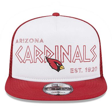 Men's New Era White/Cardinal Arizona Cardinals Banger 9FIFTY Trucker Snapback Hat