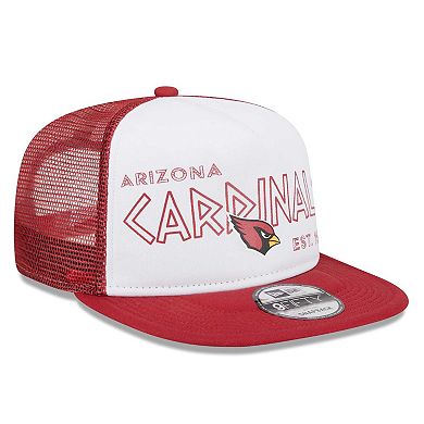 Men's New Era White/Cardinal Arizona Cardinals Banger 9FIFTY Trucker Snapback Hat