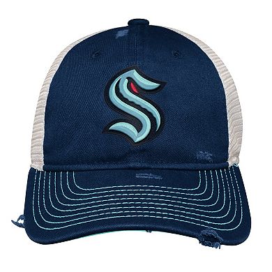 Youth Deep Sea Blue Seattle Kraken Slouch Trucker Adjustable Hat