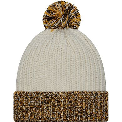 Women's New Era Cream Iowa Hawkeyes Fresh Cuffed Knit Hat with Pom