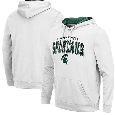 Men's Colosseum White Michigan State Spartans Resistance Pullover Hoodie