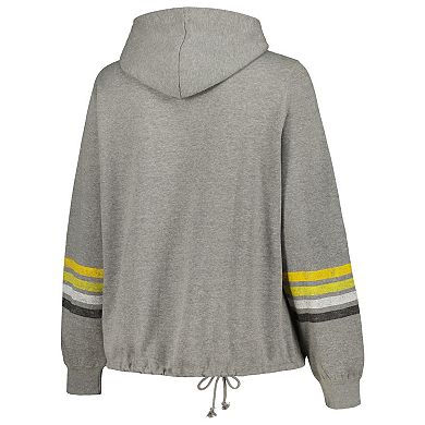 Women's '47 Heather Gray Pittsburgh Steelers Plus Size Upland Bennett Pullover Hoodie