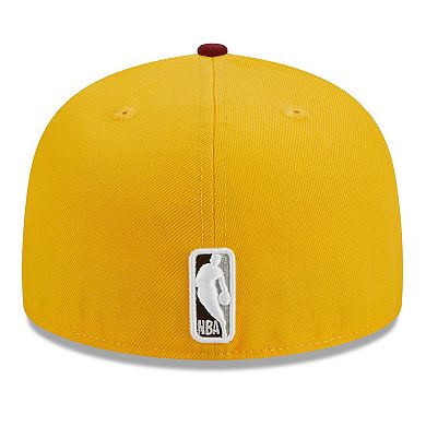 Men's New Era Yellow/Red Chicago Bulls Fall Leaves 2-Tone 59FIFTY Fitted Hat