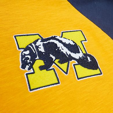 Men's Mitchell & Ness Maize Michigan Wolverines Legendary Slub Raglan Long Sleeve T-Shirt