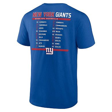 Men's Fanatics Branded Royal/White New York Giants Two-Pack 2023 Schedule T-Shirt Combo Set