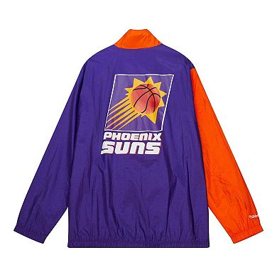Men's Mitchell & Ness  White/Orange Phoenix Suns Hardwood Classics Arched Retro Lined Full-Zip Windbreaker Jacket