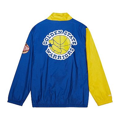 Men's Mitchell & Ness  White Golden State Warriors Hardwood Classics Arched Retro Lined Full-Zip Windbreaker Jacket