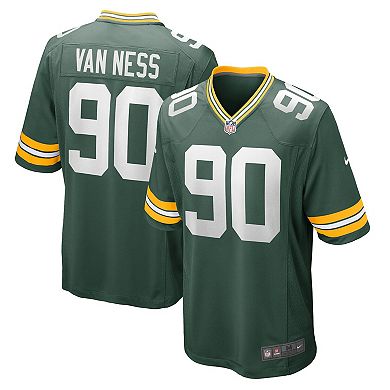 Men's Nike Lukas Van Ness Green Green Bay Packers 2023 NFL Draft First Round Pick Game Jersey