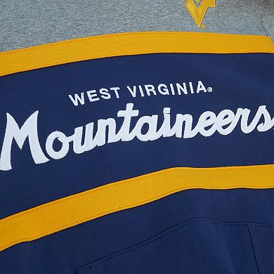Men's Mitchell & Ness Navy West Virginia Mountaineers Head Coach Pullover Hoodie