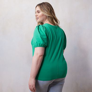 Plus Size LC Lauren Conrad Puff Sleeve T-Shirt