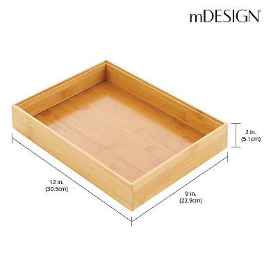 mDesign Formbu 9" x 12" x 2" Stackable Kitchen Drawer Organizer Bin Box Tray, 2 Pack