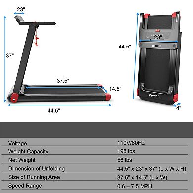 Folding Electric Compact Walking Treadmill with APP Control Speaker