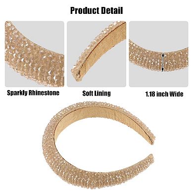 Rhinestone Headband Bling Headband Accessories for Women 1.18 Inch Wide