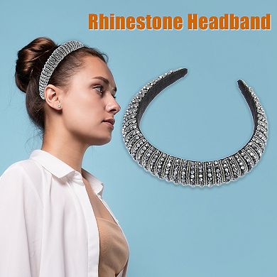 2pcs Women Rhinestone Headband Bejewelled Hairband for Girl Ladies