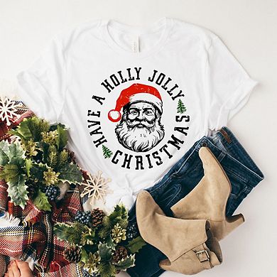 Holly Jolly Santa Short Sleeve Graphic Tee