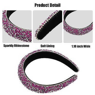 Rhinestone Headband Padded Hairband Hair Accessories 1.18"