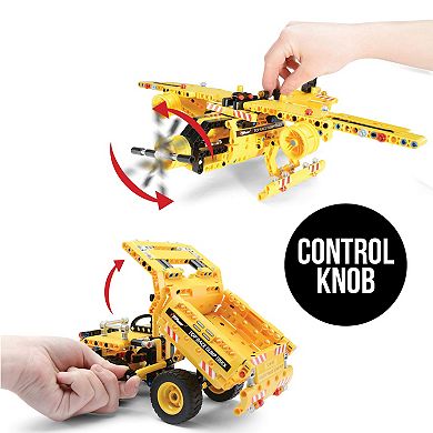 STEM Building Toys Kit for Neutral - Dump Truck and Airplane 2 in 1 Model Set